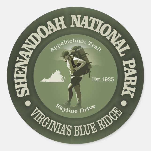 Shenandoah NP Classic Round Sticker (Front)