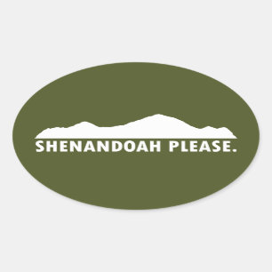 Shenandoah Please Oval Sticker