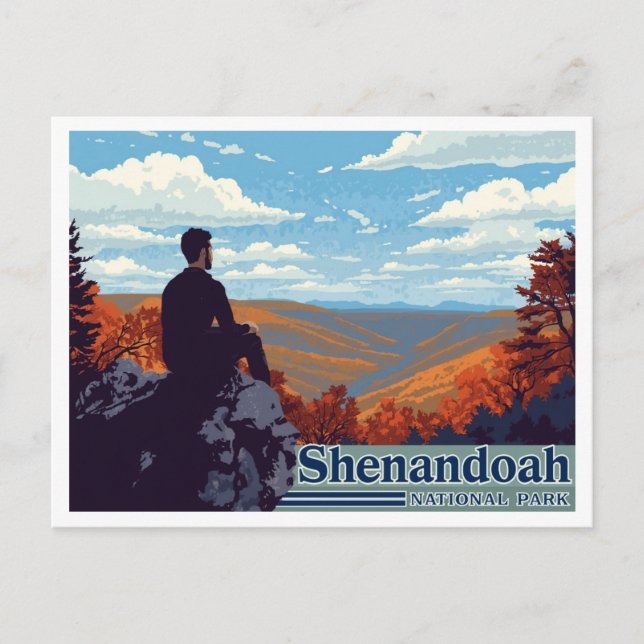 Shenandoah Skyline Drive Fall Art Postcard (Front)