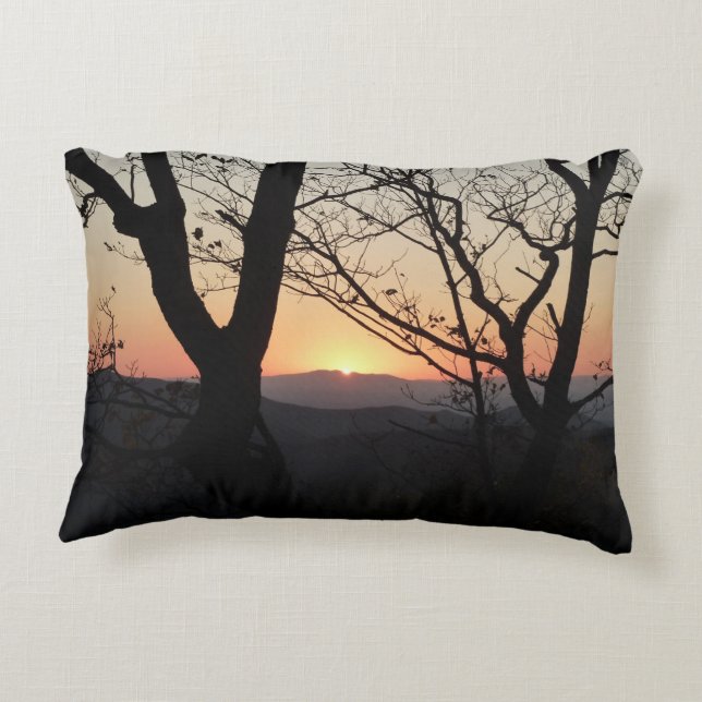 Shenandoah Sunset National Park Landscape Decorative Cushion (Back)
