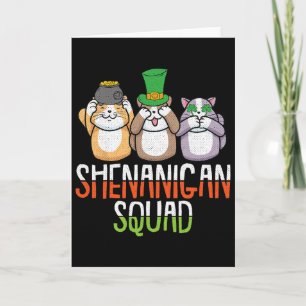 Shenanigan Squad St Patricks Day Cute Cat Irish Ki Card
