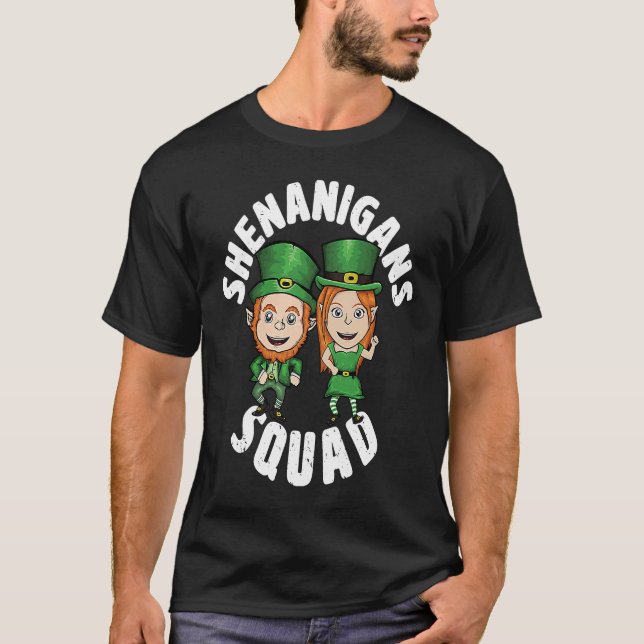 Shenanigan Squad  St Patricks Day Group Drinking   T-Shirt (Front)