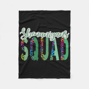 Shenanigan Squad Team St Patricks Day Party Lucky Fleece Blanket