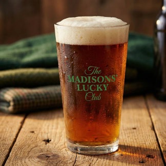 Shenanigan St Patricks Family Name Glass