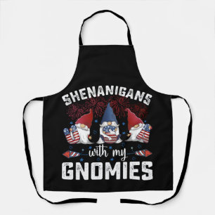 Shenanigangs With My Gnomies Usa 4th Of July  Apron