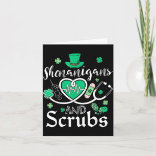 Shenanigans And Scrubs St Patricks Day Nurse Funny Card