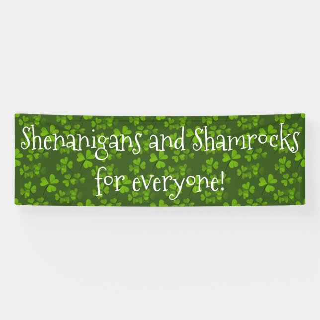 Shenanigans and Shamrocks Pattern St Patrick's Day Banner (Horizontal)