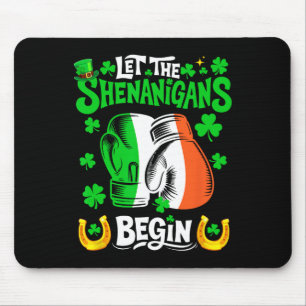 Shenanigans Begin St. Patrick's Day Boxing Player Mouse Pad