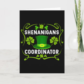 Shenanigans Coordinator Funny Teacher St Patrick's Card