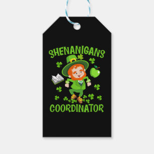 Shenanigans Coordinator Funny Teacher St Patrick's Gift Tags