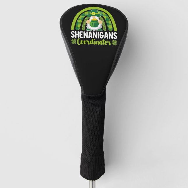 Shenanigans Coordinator Gnomes St Patrick's Day Golf Head Cover (Front)