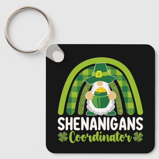 Shenanigans Coordinator Gnomes St Patrick's Day Key Ring (Front)