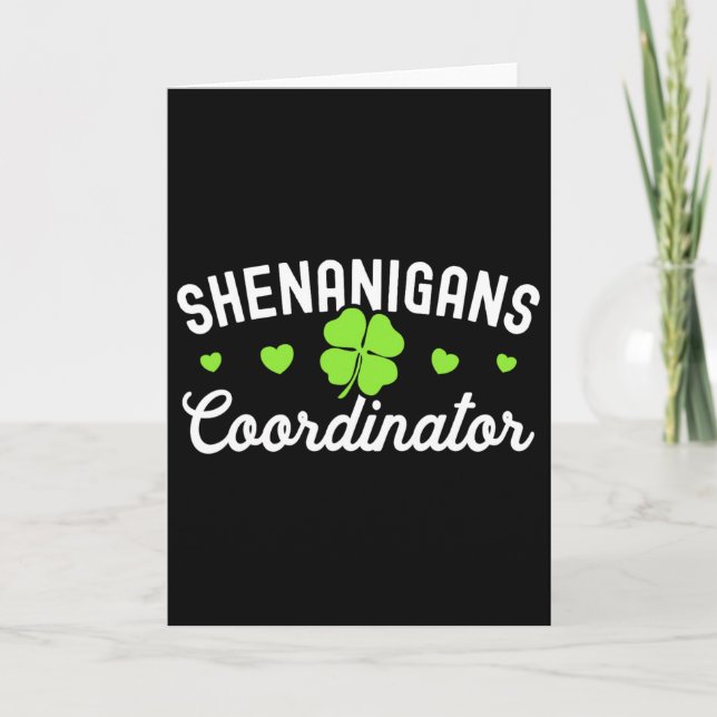Shenanigans Coordinator Happy St Patricks Day Teac Card (Front)