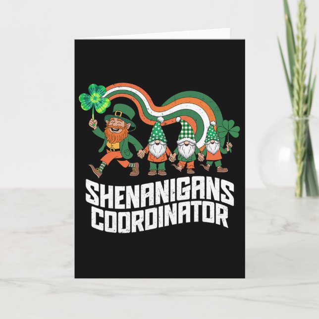 Shenanigans Coordinator St Patrick’s Day Gnome  Card (Front)