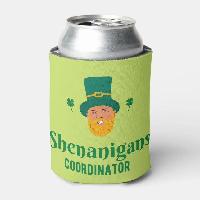 Shenanigans Coordinator St. Patrick's Day Can Cooler (Can Front)