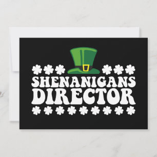 Shenanigans Director Groovy St Patrick's Day Irish Invitation