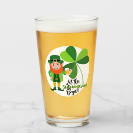 Shenanigans Leprechaun Shamrock St Patrick’s Day Glass