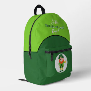 Shenanigans Leprechaun St Patrick’s Day Printed Backpack