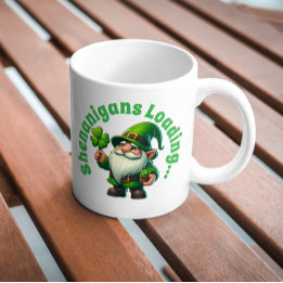 Shenanigans Loading Funny St. Patrick's Gnome Coffee Mug