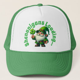 Shenanigans Loading Funny St. Patrick's Gnome Trucker Hat