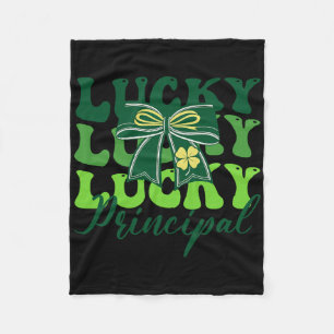 Shenanigans Lucky Principal St Patricks Day Coquet Fleece Blanket