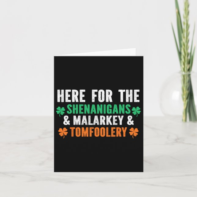 Shenanigans Malarkey And Tomfoolery Funny St Patri Card (Front)