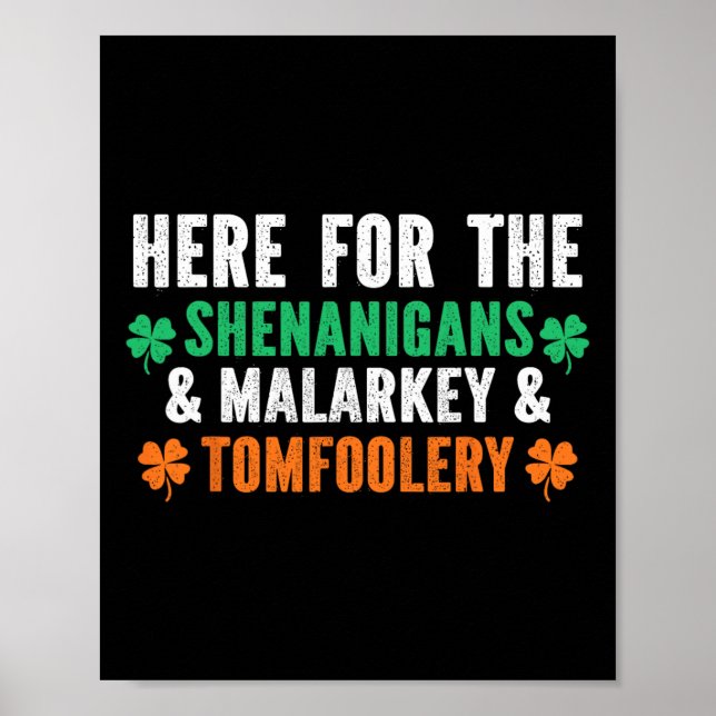 Shenanigans Malarkey And Tomfoolery Funny St Patri Poster (Front)