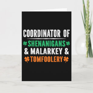 Shenanigans Malarkey And Tomfoolery Teacher St Pat Card
