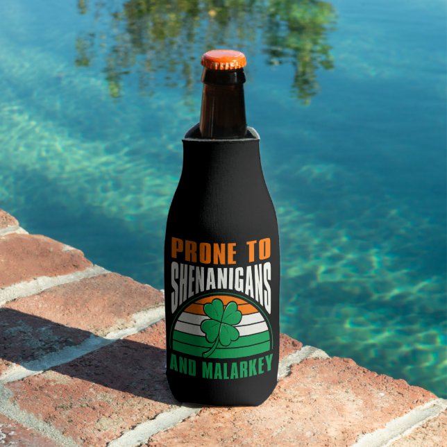Shenanigans Malarkey Funny St Patrick's Day Name Bottle Cooler (In Situ Pool)