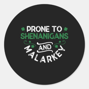 Shenanigans Malarkey St. Paddy's Classic Round Sticker