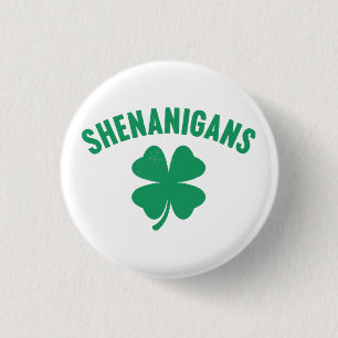 Shenanigans Shamrock St. Patrick's Day Retro 3 Cm Round Badge