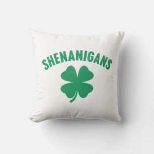 Shenanigans Shamrock St. Patrick's Day Retro Cushion