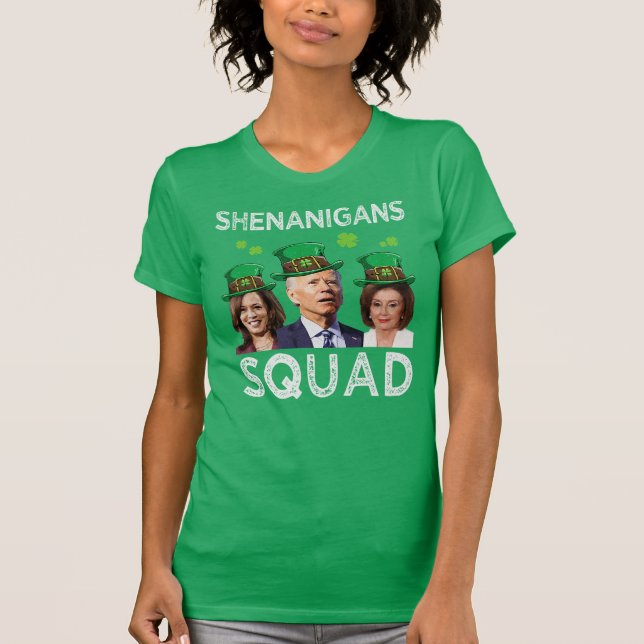 Shenanigans Squad Anti Biden St Patrick's Day  T-Shirt (Front)