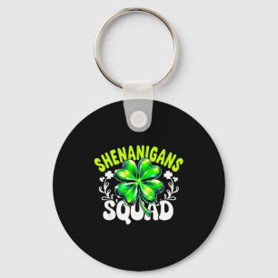 Shenanigans squad cute gnome irish shamrock st key ring