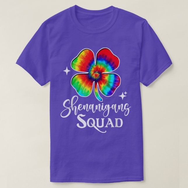 Shenanigans Squad Funny Irish Tie Dye St Patrick's T-Shirt (Design Front)