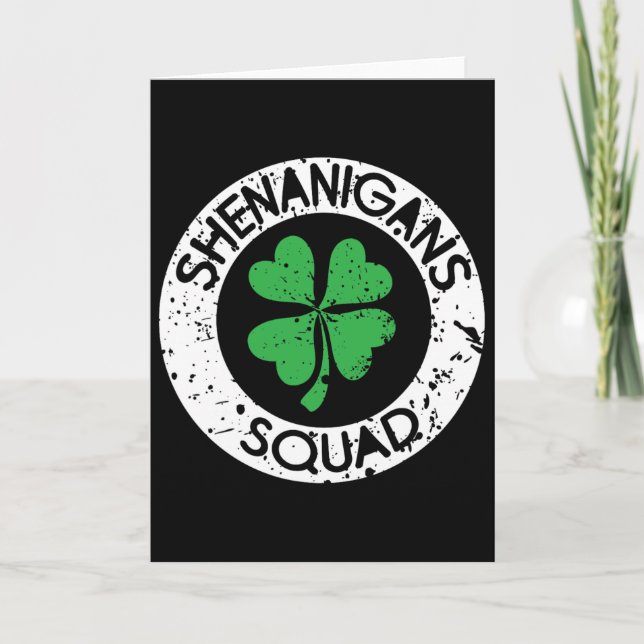 Shenanigans Squad Funny Saint Patrick's Day Matchi Card (Front)