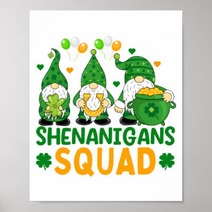 Shenanigans Squad Funny St Patricks Day T Shirt Poster