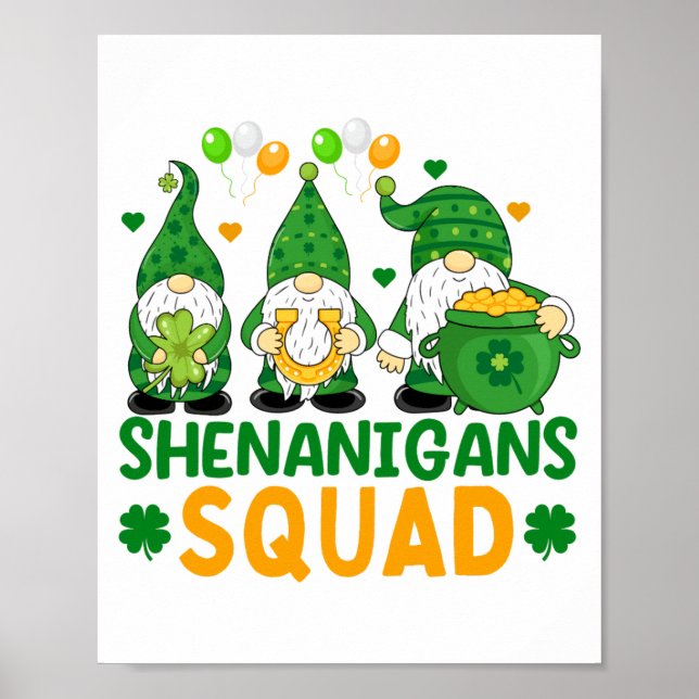 Shenanigans Squad Funny St Patricks Day T Shirt  Poster (Front)