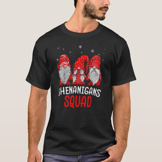 Shenanigans Squad Gnomes Christmas Matching Family T-Shirt (Front)