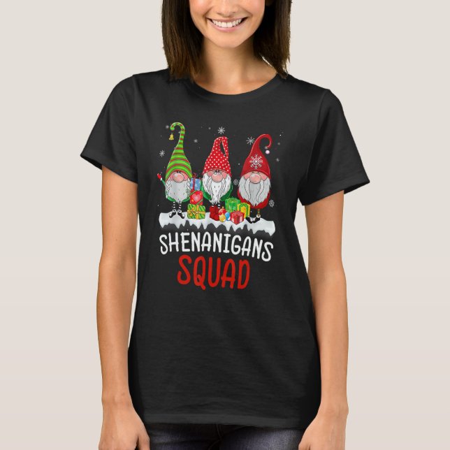 Shenanigans Squad Gnomes Christmas Pajamas Family  T-Shirt (Front)