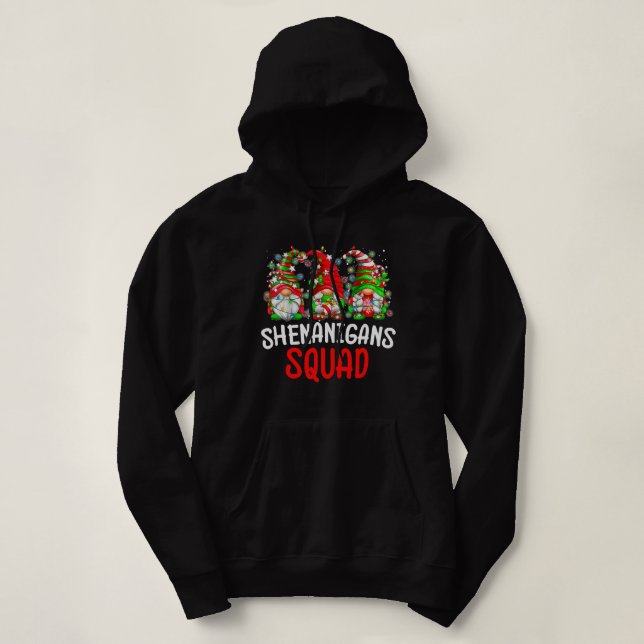 Shenanigans Squad Gnomes Lights Christmas Pyjamas  Hoodie (Design Front)