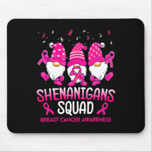 Shenanigans Squad Gnomes Pink Ribbon Breast Cancer Mouse Pad
