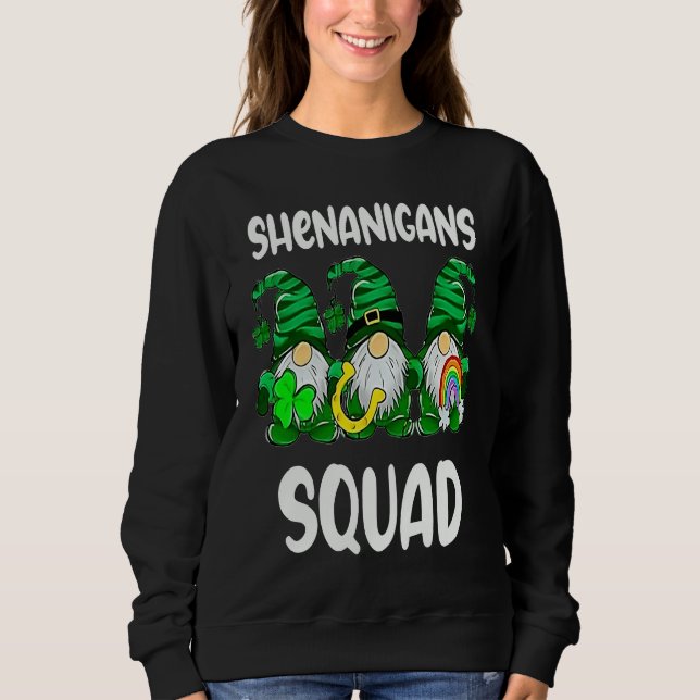Shenanigans Squad Gnomes St Patrick's Day Men Wome Sweatshirt (Front)