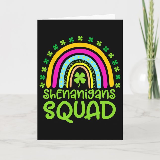 Shenanigans Squad Happy St Patrick's Day Rainbow S Card (Front)