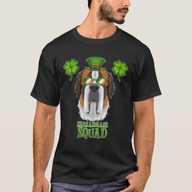 Shenanigans Squad I St Patricks Day Saint Bernard T-Shirt (Front)