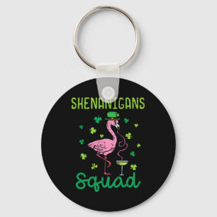Shenanigans Squad Irish Flamingo St Patricks Day B Key Ring