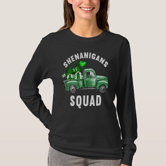 Shenanigans Squad Irish Tee Funny Gnomes Saint Pat (Front)