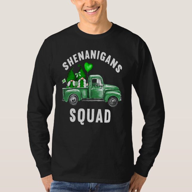 Shenanigans Squad Irish Tee Funny Gnomes Saint Pat (Front)