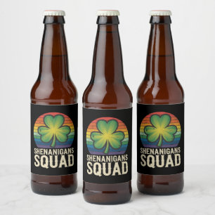 Shenanigans Squad Matching St Patricks Day Group  Beer Bottle Label