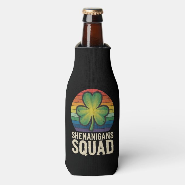 Shenanigans Squad Matching St Patricks Day Group  Bottle Cooler (Bottle Front)